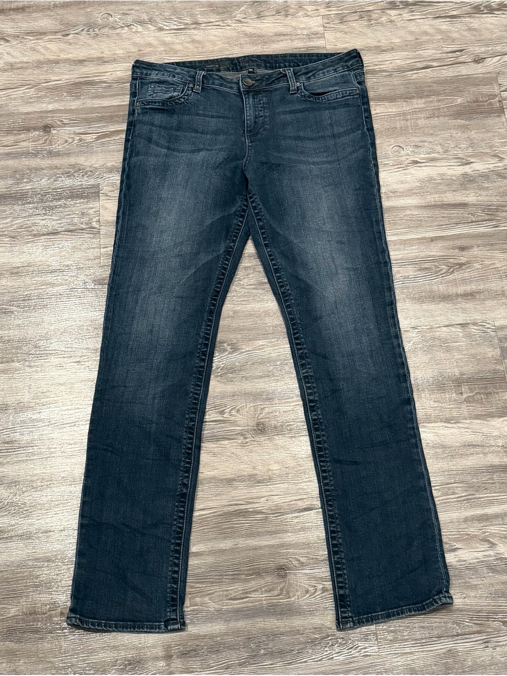 Kut from the Kloth Women’s Straight Leg Denim Dark Blue Jeans size 14L